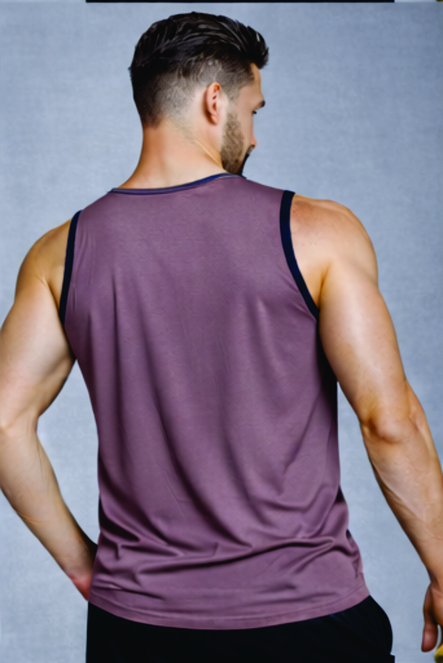 Second image of Men Solid Slim Fit Scoop Neck Sports Innerwear Vest with RHYNOMAX COOL+ (Maroon)