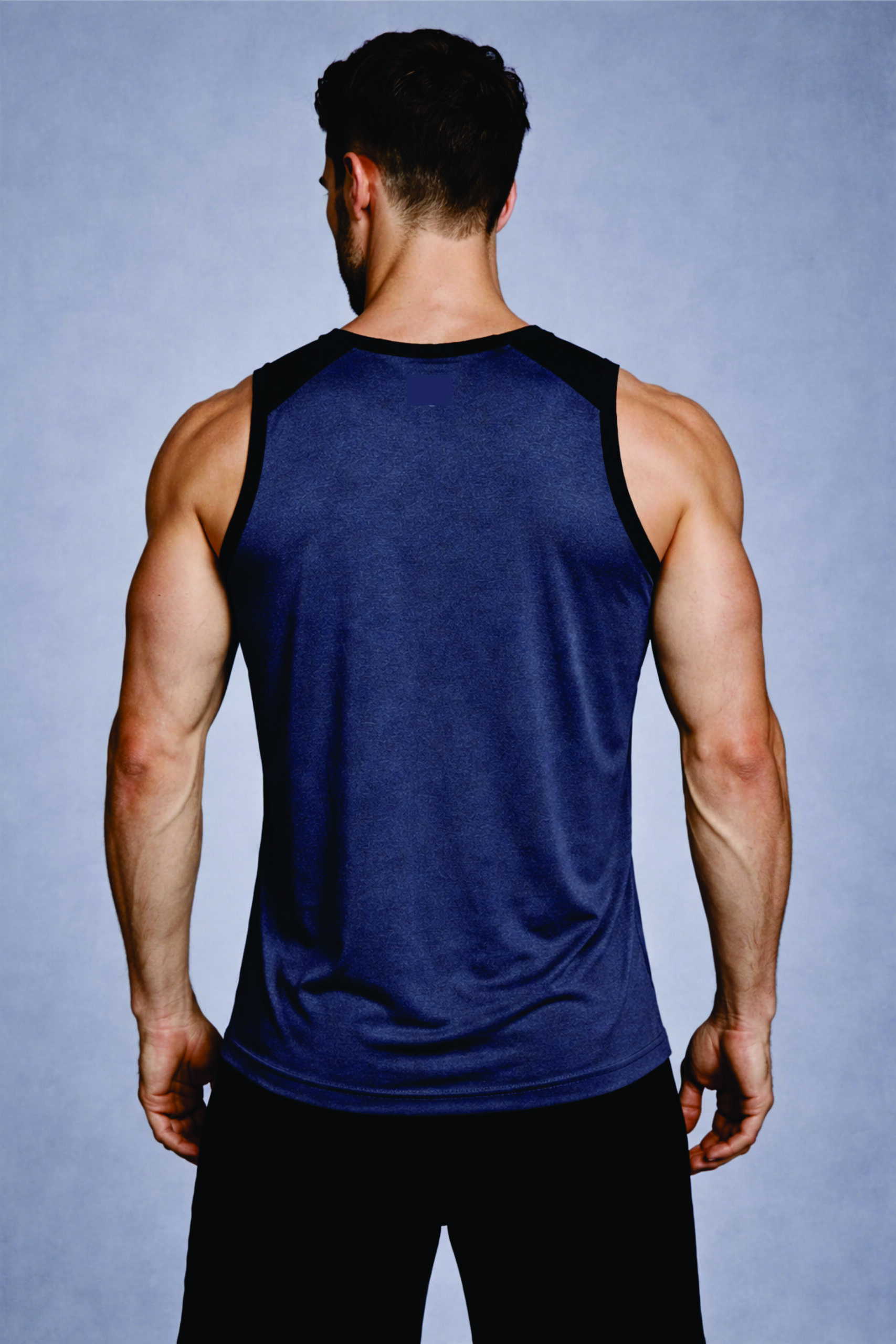 Second image of Men Solid Slim Fit Scoop Neck Sports Innerwear Vest with RHYNOMAX COOL+ (Charcoal Grey)