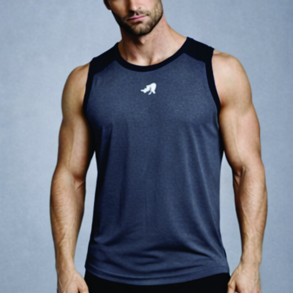 Men Solid Slim Fit Scoop Neck Sports Innerwear Vest with RHYNOMAX COOL+ (Charcoal Grey)