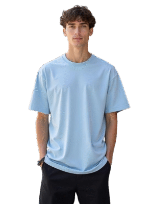 Oversize Fitness T-Shirt Unisex | Heavy Cotton | Relaxed Fit | Gym & Streetwear Essential (Sky Blue)