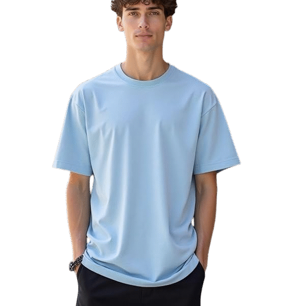 Oversize Fitness T-Shirt Unisex | Heavy Cotton | Relaxed Fit | Gym & Streetwear Essential (Sky Blue)