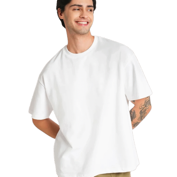 Oversize Fitness T-Shirt Unisex | Heavy Cotton | Relaxed Fit | Gym & Streetwear Essential (White)