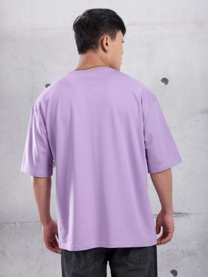 Second image of Oversize Fitness T-Shirt Unisex | Heavy Cotton | Relaxed Fit | Gym & Streetwear Essential (Purple)
