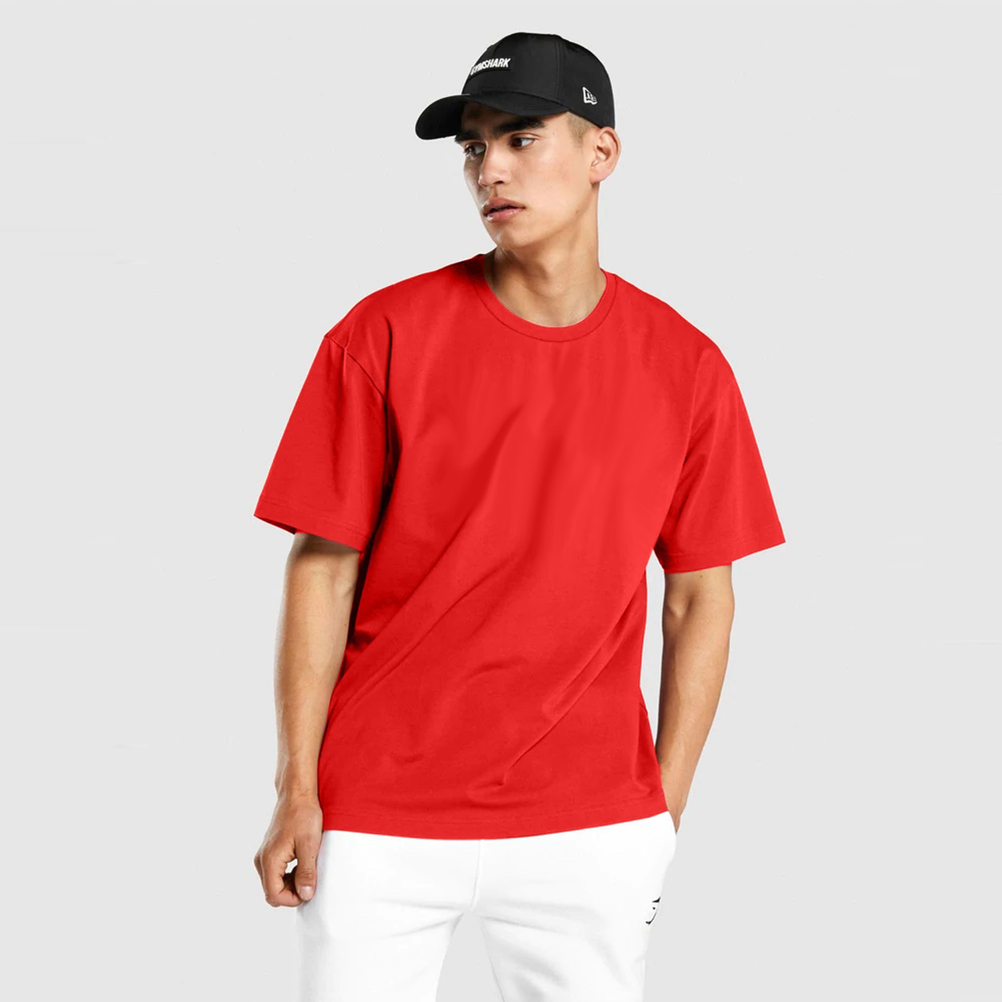 Oversize Fitness T-Shirt Unisex | Heavy Cotton | Relaxed Fit | Gym & Streetwear Essential (Red)